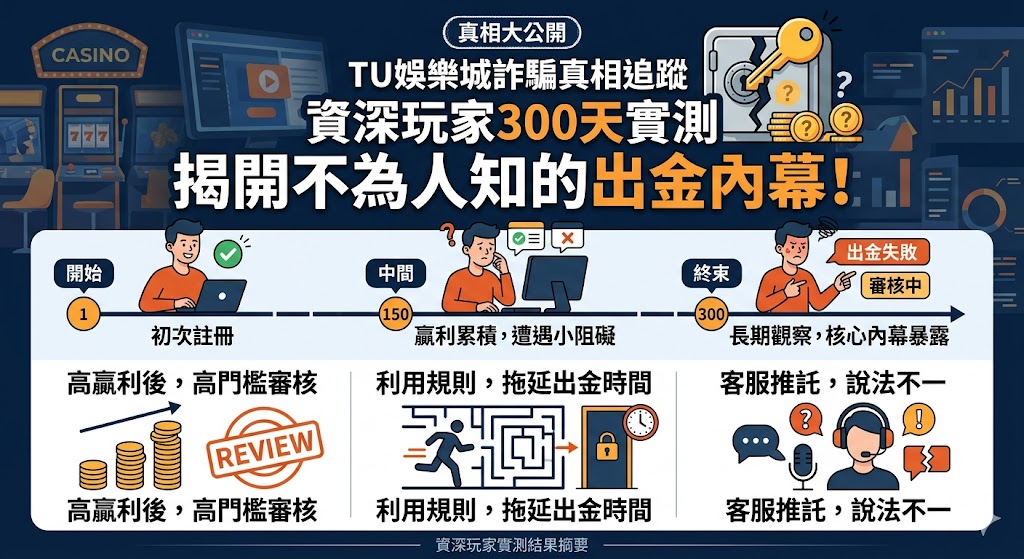 TU娛樂城詐騙真相追蹤:資深玩家300天實測,揭開不為人知的出金內幕!